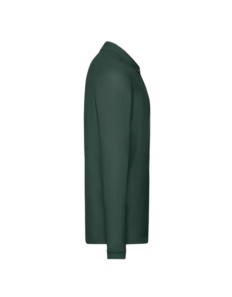Fruit of the Loom Mens Premium Pique Long-Sleeved Polo Shirt - Forest Green - 2