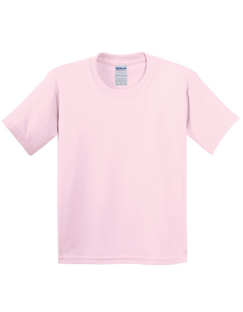 Gildan Childrens Unisex Heavy Cotton T-Shirt (Pack Of 2) - Light Pink