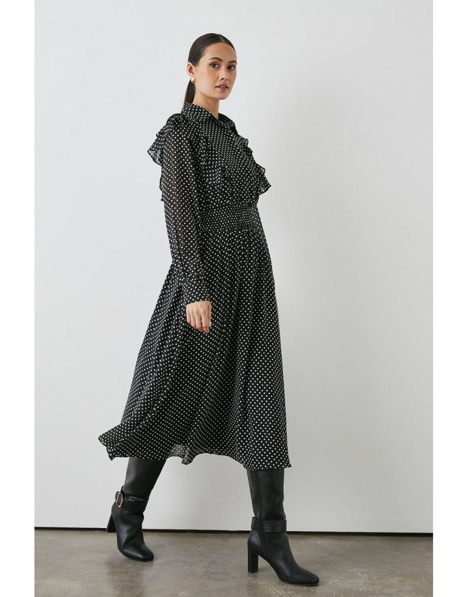 Black spot shirt dress new arrivals