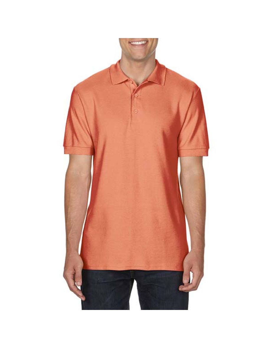 Gildan Mens Premium Cotton Sport Double Pique Polo Shirt - Terracota
