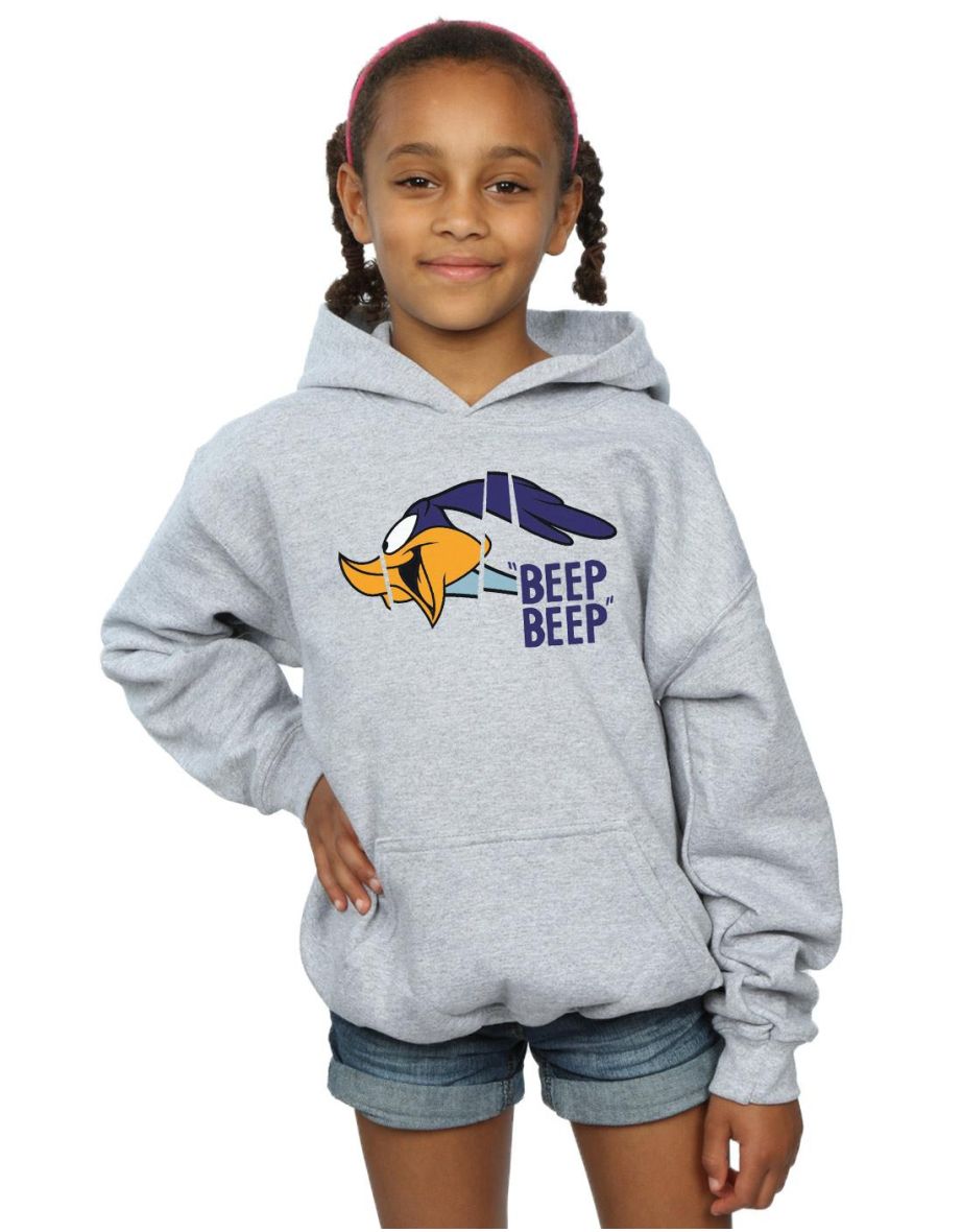 Looney Tunes Girls Road Runner Beep Beep Hoodie - Sports Grey