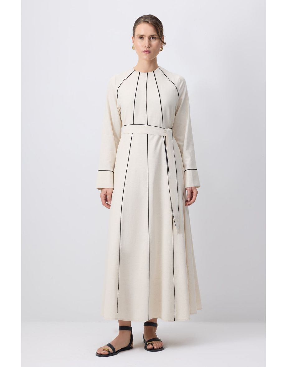 CONTRAST PIPING DRESS