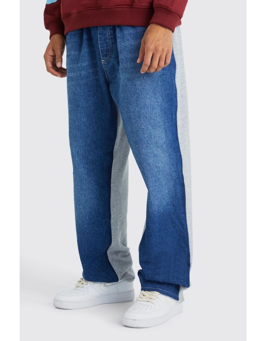 Shop Tall Baggy Fit Elastic Waist Hybrid Jogger Jean dark blue Online in Bahrain VogaCloset
