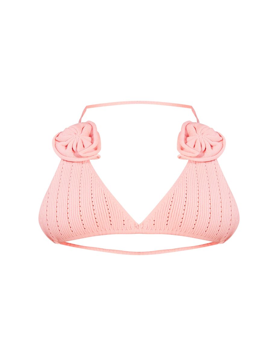Petite Pink Knit Applique Bralet And Skirt Set - 4