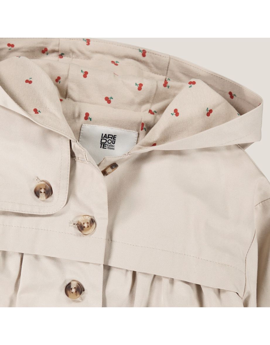 Mid-Season Hooded Trench Coat in Cotton Mix - 5