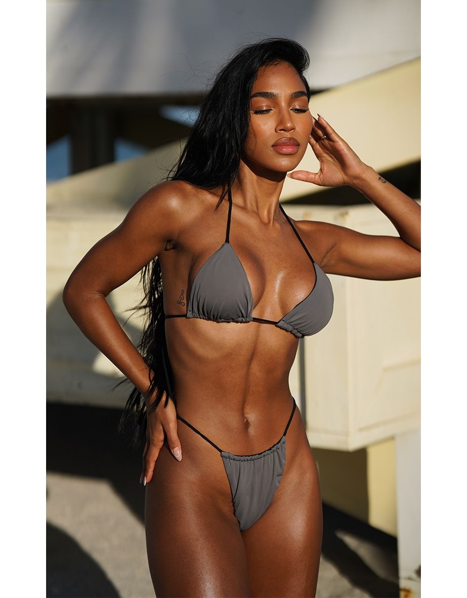 Black ribbed sale bikini bottoms
