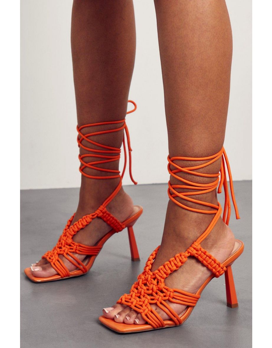 Lace up neon heels store