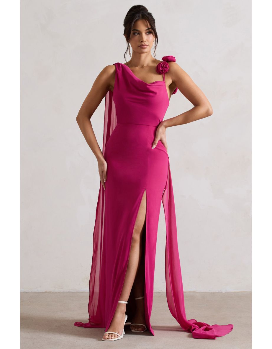 Club L London Pink Column Floor Length Dress
