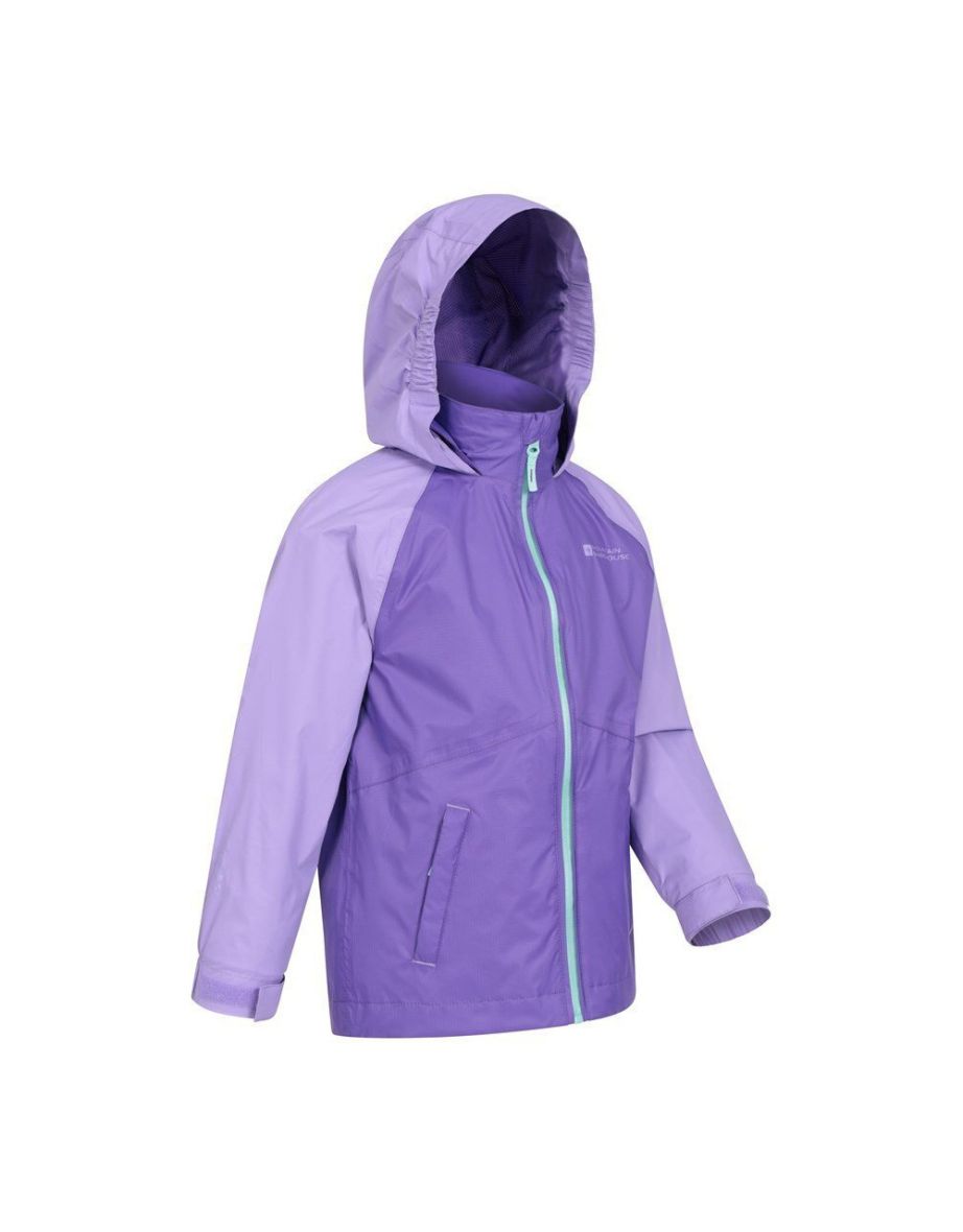 Mountain Warehouse Childrens/Kids Torrent II Waterproof Jacket - Lilac - 3