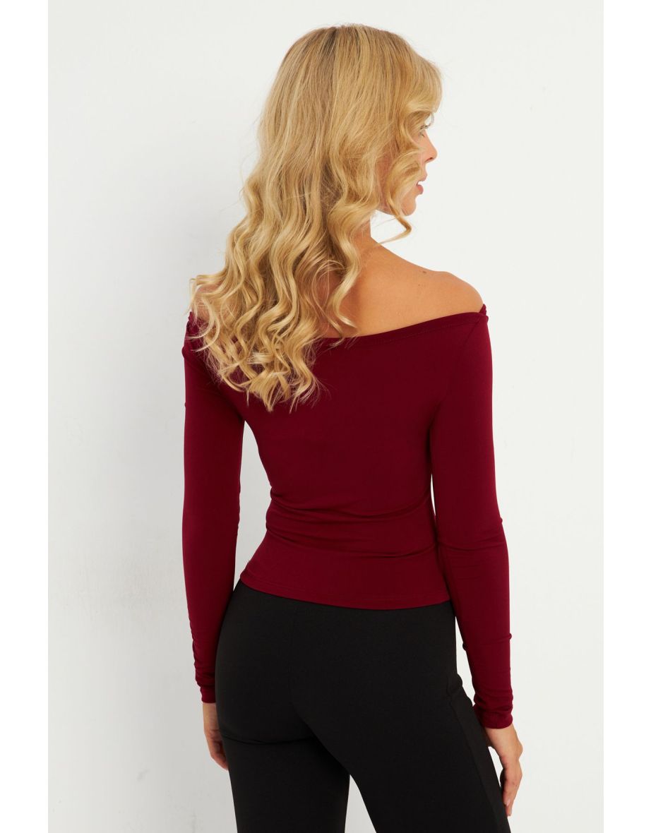 Women's Burgundy Blouse - 7