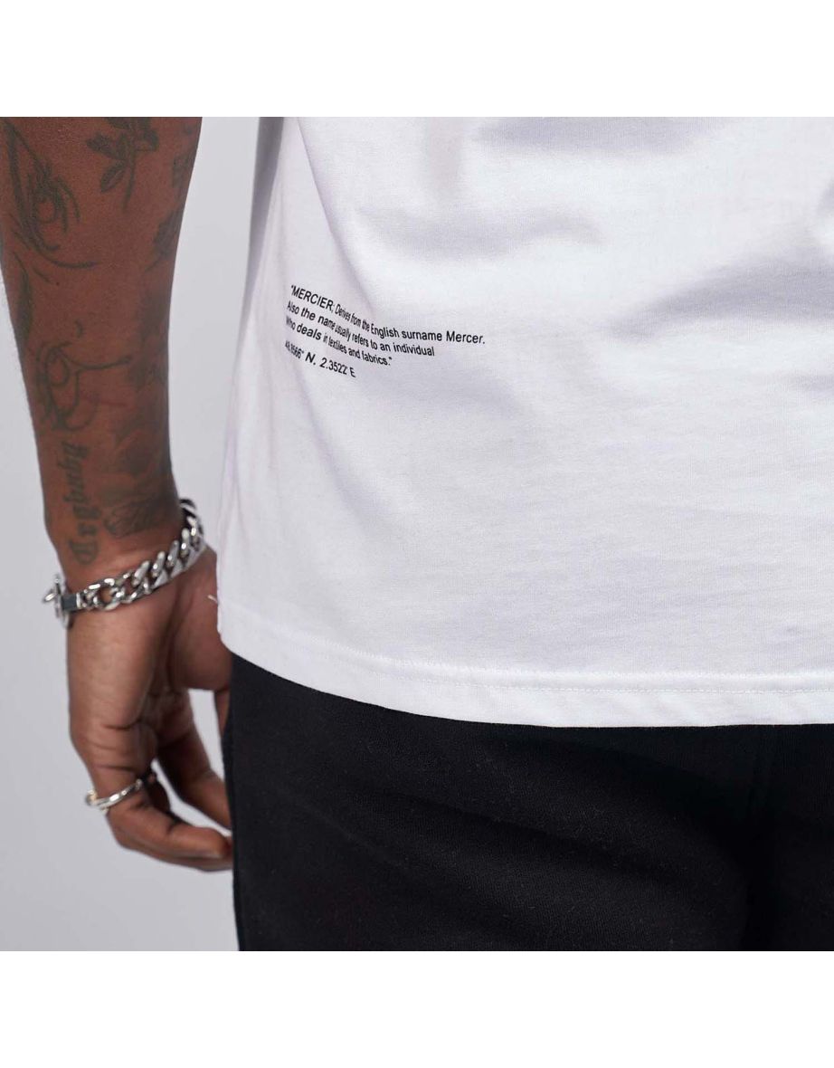 Men's Mercier Hybrid Badge T-Shirt in White - 3