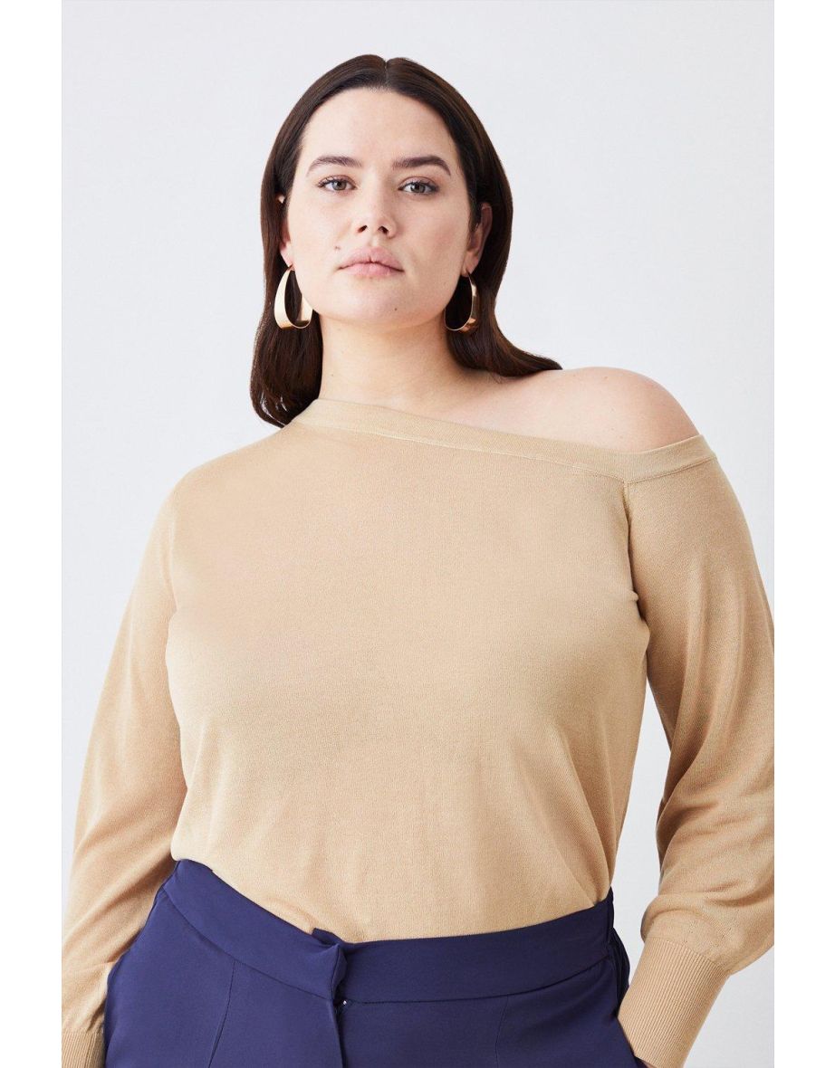 Off the shoulder 2024 plus size jumper