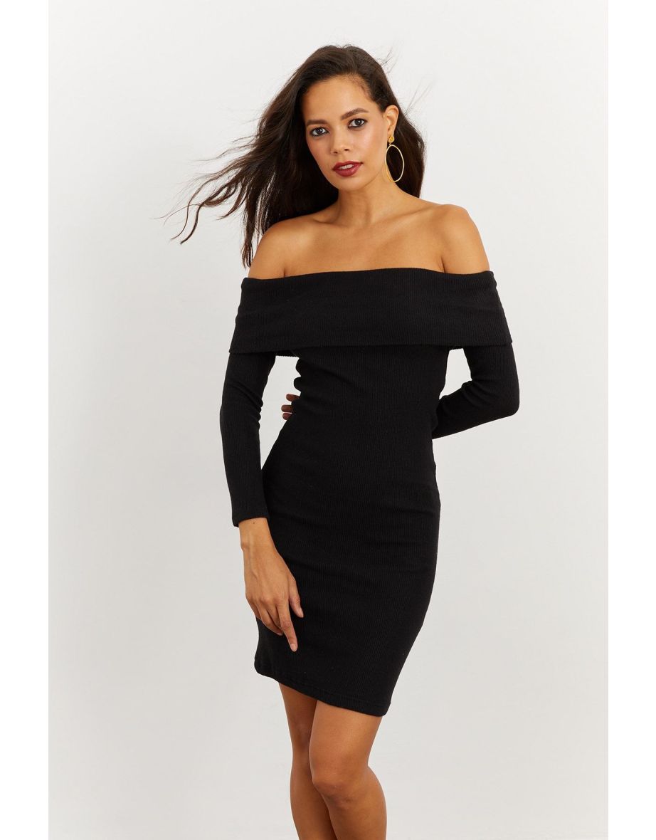 Women's Black Madonna Collar Camisole Dress - 4
