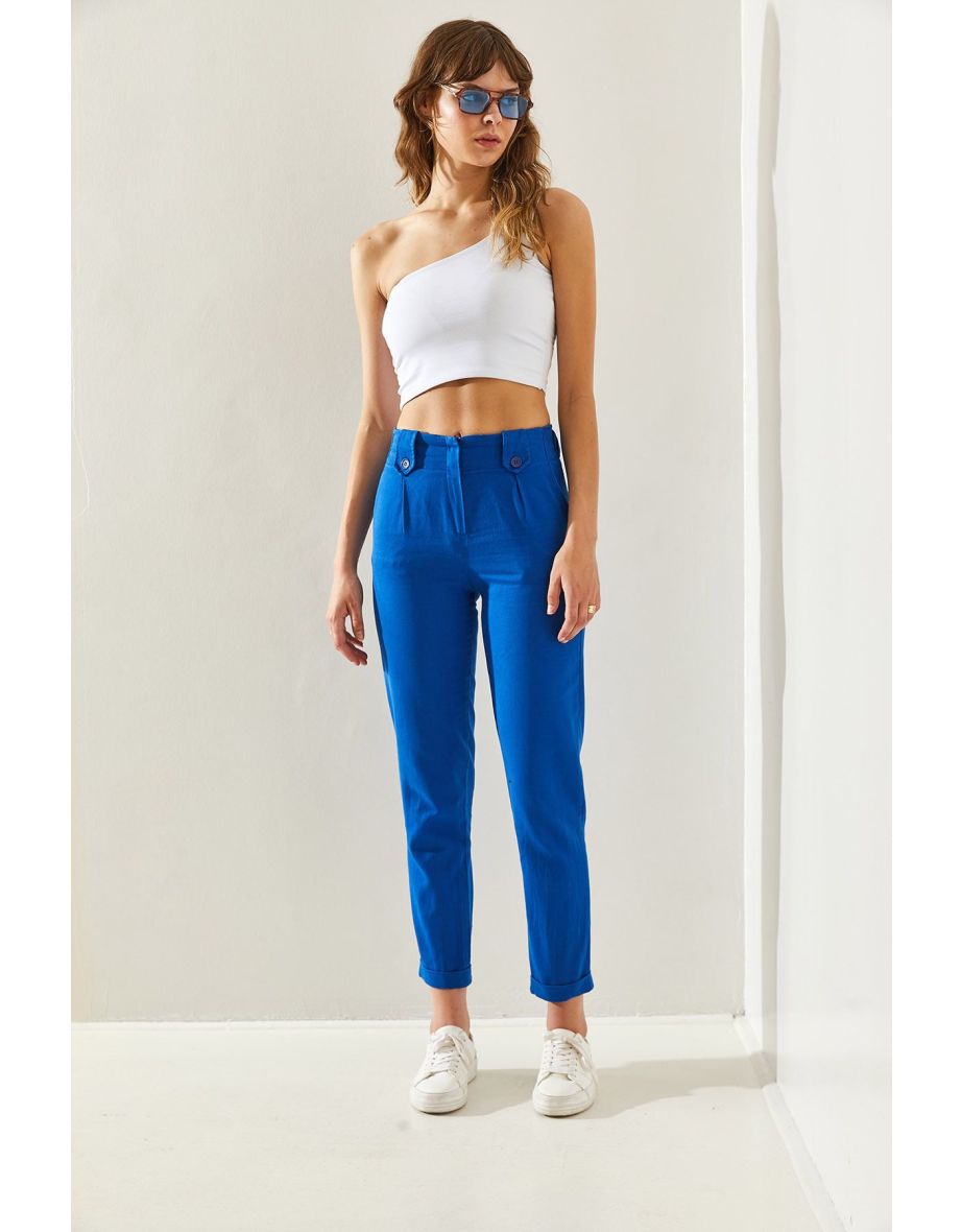 Women's Epaulette Gabardine Trousers - 5