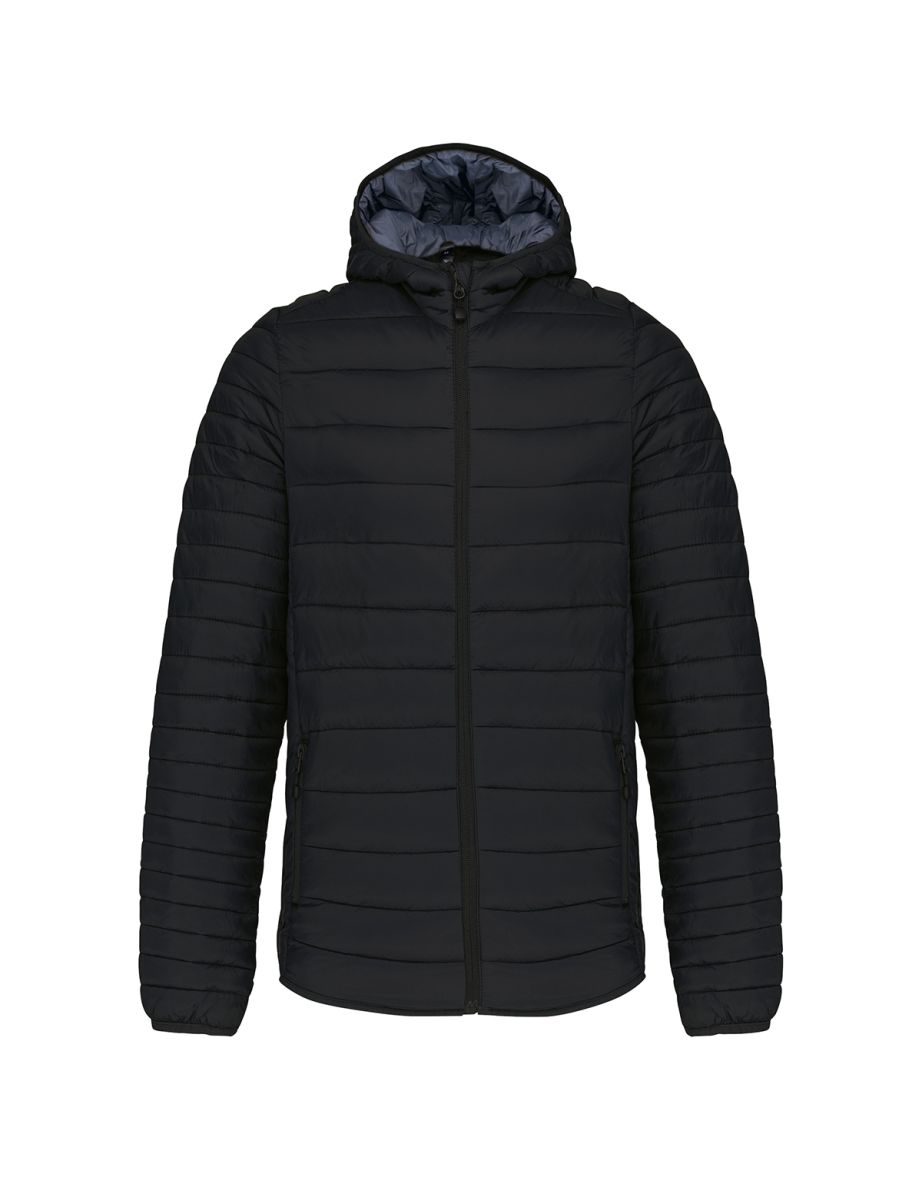 Kariban Mens Lightweight Hooded Down Jacket - Black