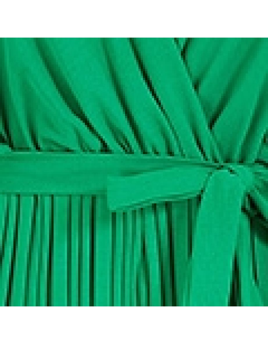 Mela Green Pleated Wrap Jumpsuit With Frill Detail - 4
