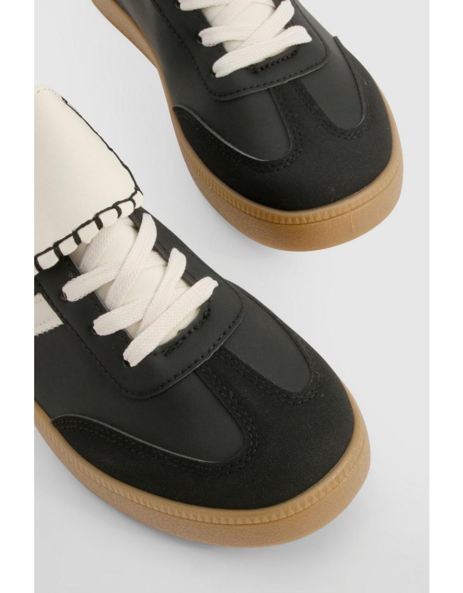 Contrast Gum Sole Trainers - black - 3