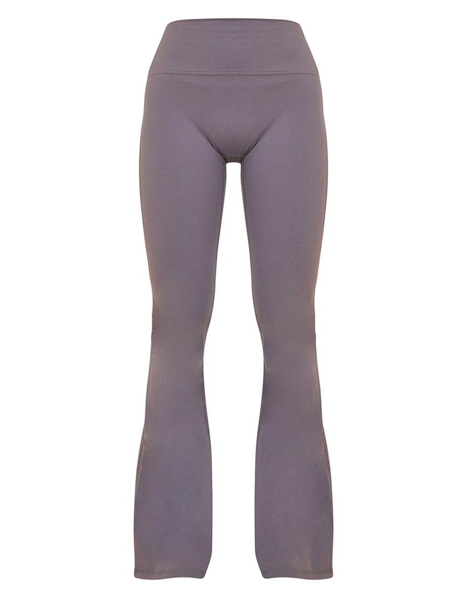 PRETTYLITTLETHING Dark Grey Sport Sculpt High Waist Flare Yoga Pants - 4