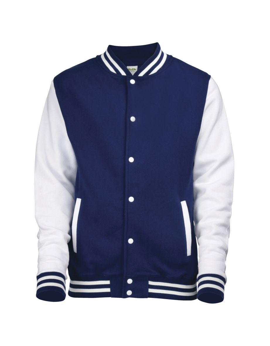 Awdis Unisex Varsity Jacket - Oxford Navy /White