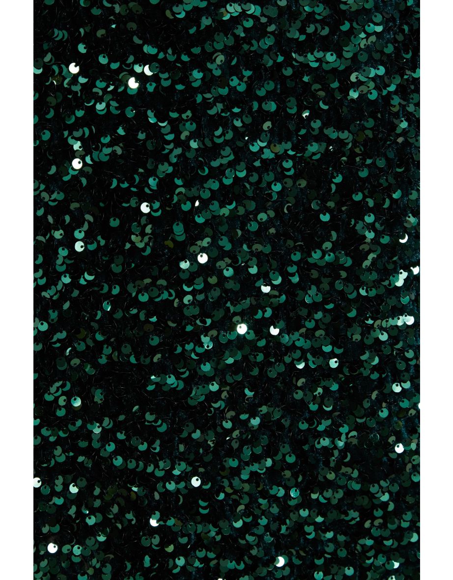Curve Bottle Green Sequin Midi Dress - 5