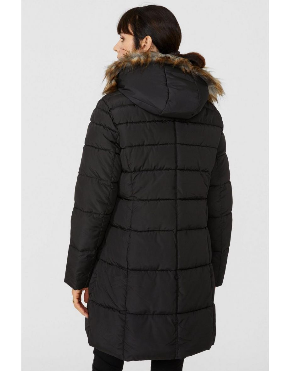 Mid Length Padded Coat - black - 3