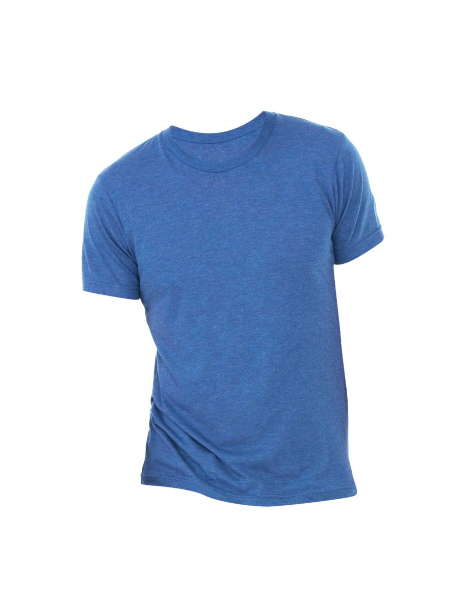 Canvas Mens Triblend Crew Neck Plain Short Sleeve T-Shirt - True Royal Triblend