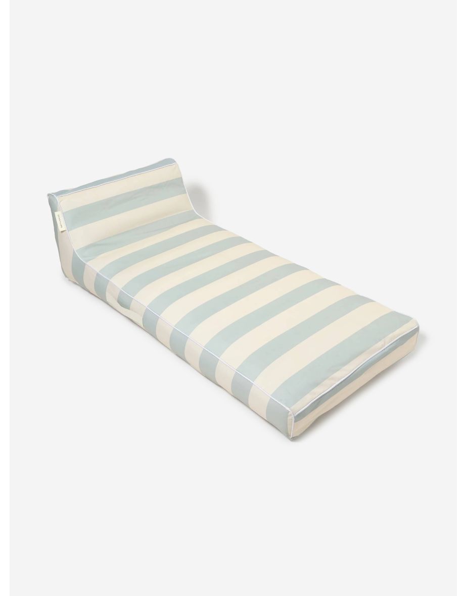 Kids Striped Luxe Lie-On Lounger Lazy Days in Blue (180cm)