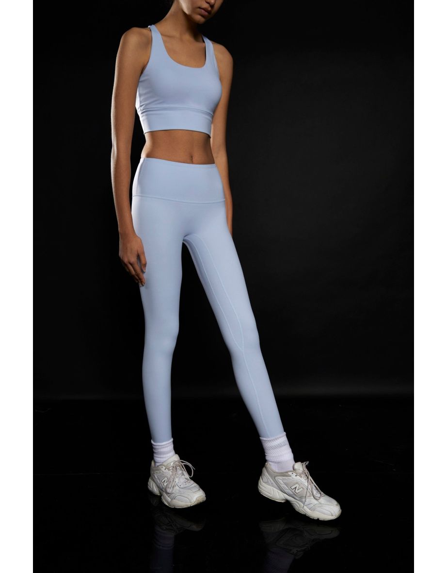 Light Blue High Waisted Gym Leggings - 2