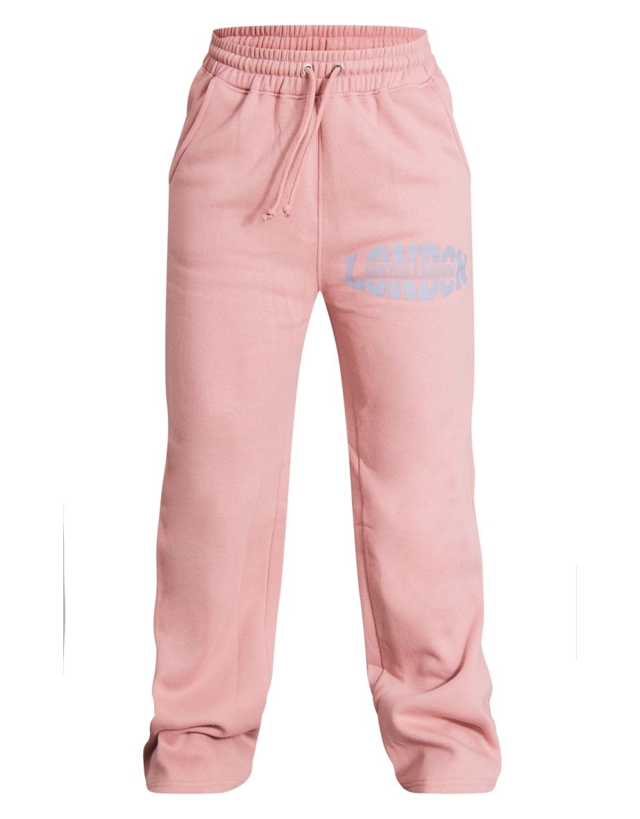 Light Pink London Logo Print Straight Leg Joggers - 4