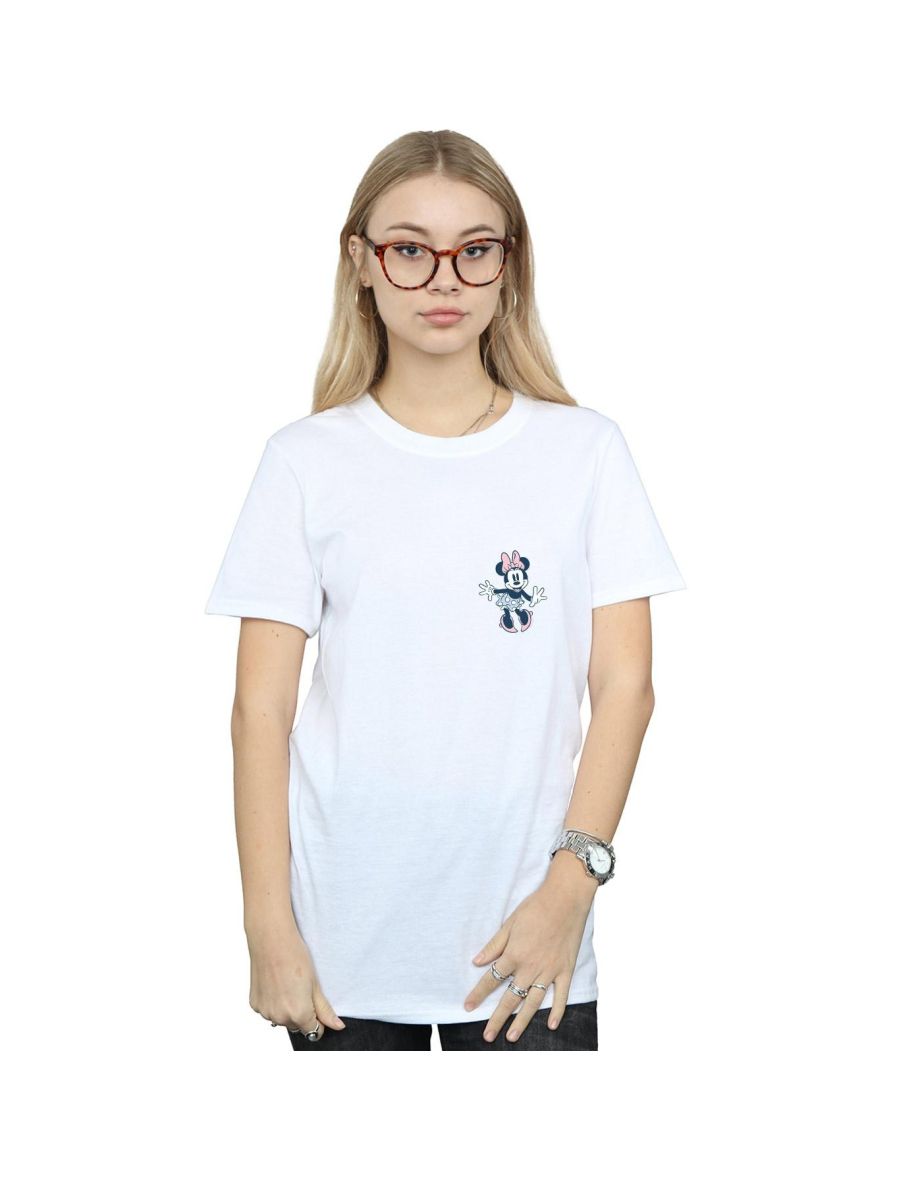 Disney Womens/Ladies Minnie Mouse Dancing Chest Cotton Boyfriend T-Shirt