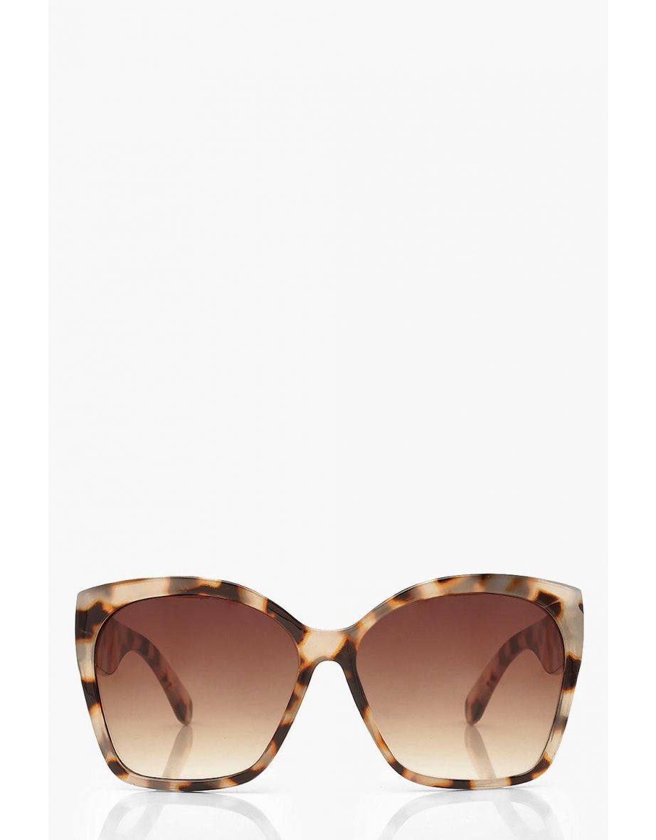 Oversized Tortoise Shell Sunglasses - cream
