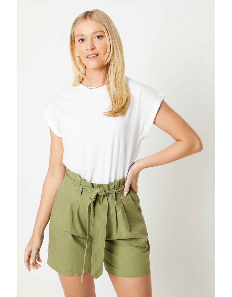 Cotton Roll Sleeve T-shirt - 3