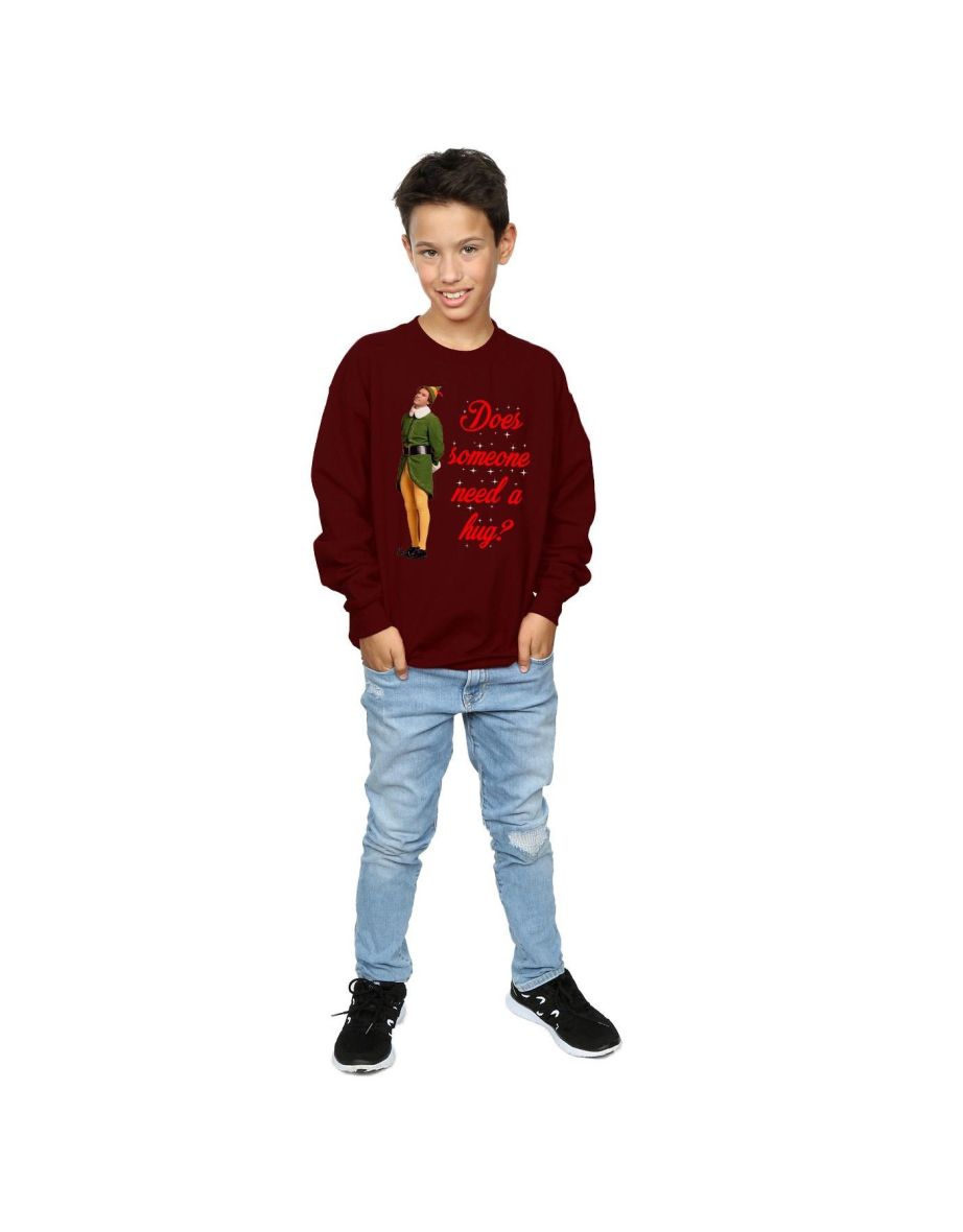 Elf Boys Hug Buddy Sweatshirt - Burgundy - 3