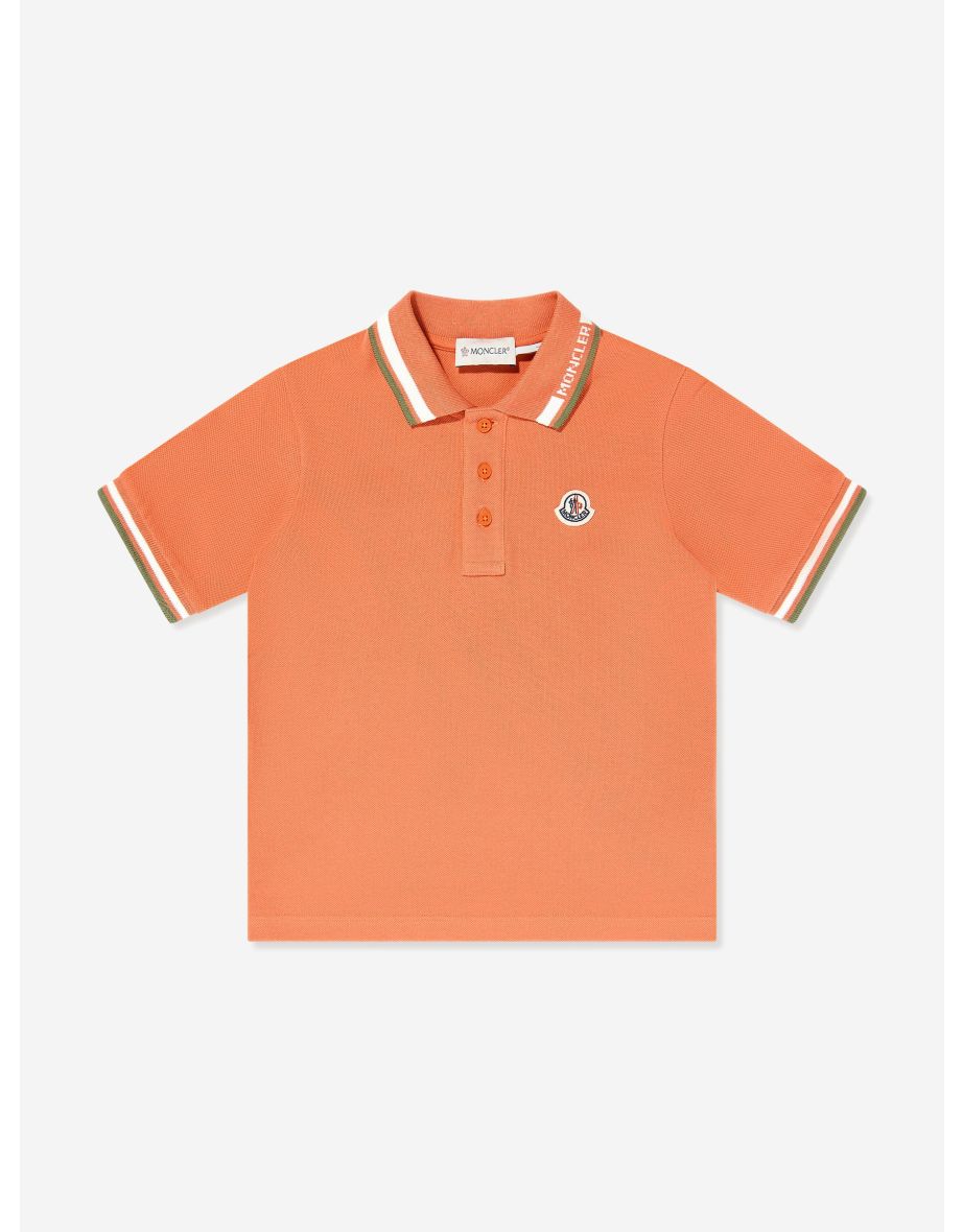 Boys Logo Polo Shirt in Orange