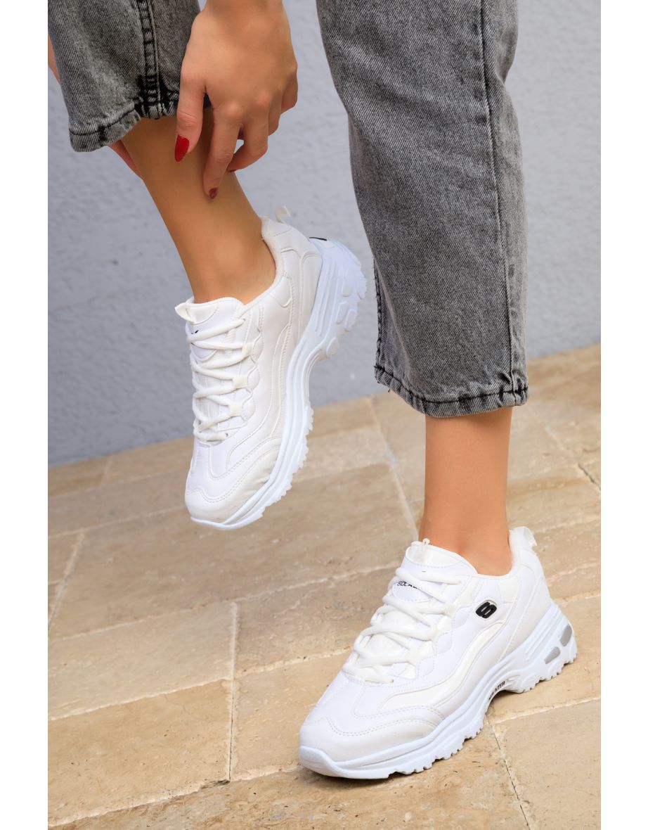 Women's White Sneakers - 4