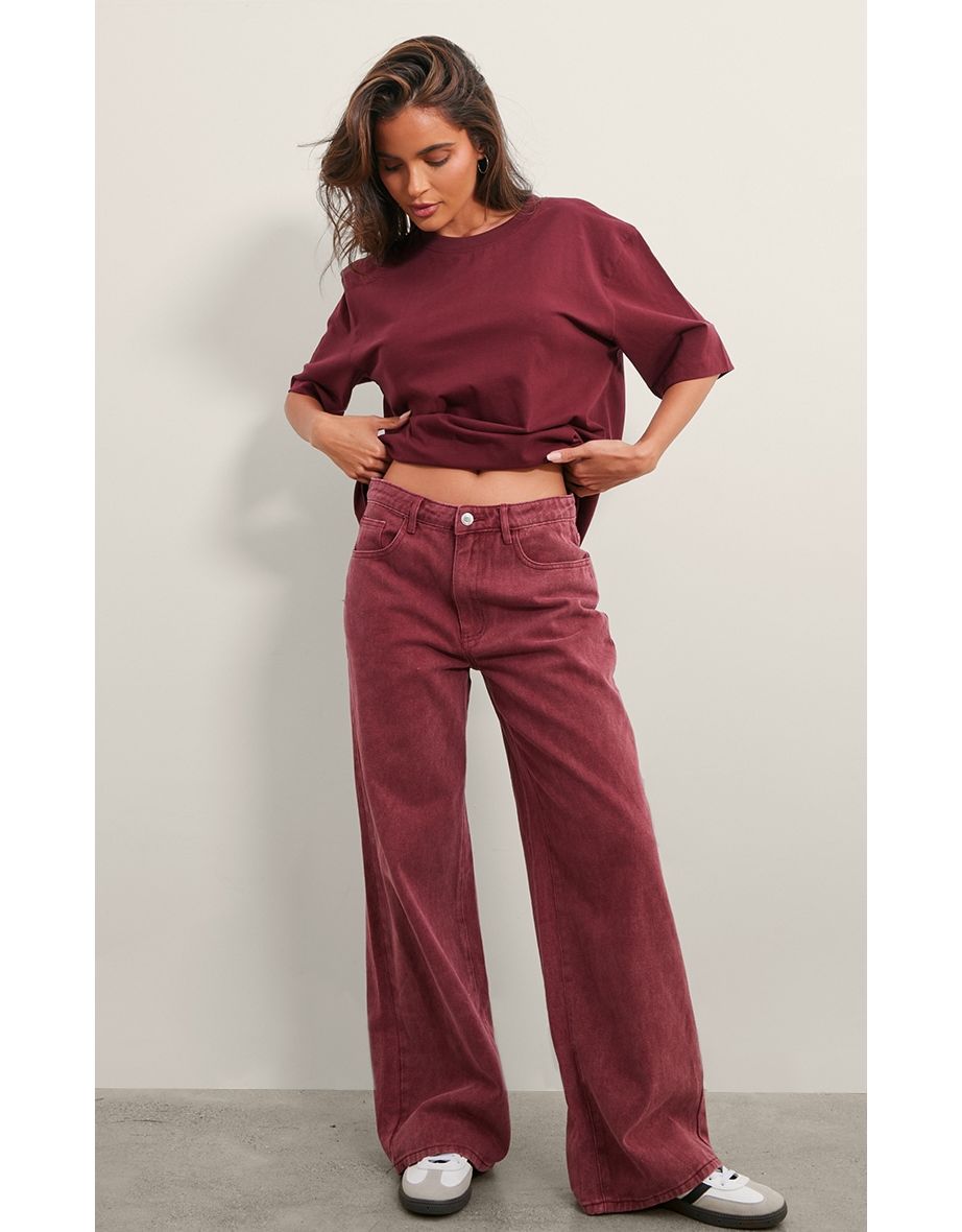 Oxblood Premium Cotton Oversized T-shirt