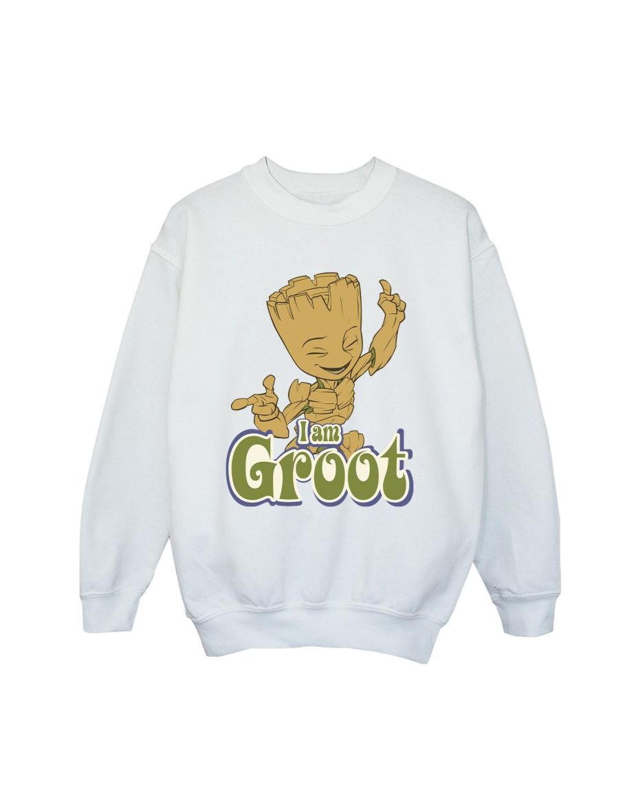 Guardians Of The Galaxy Boys Groot Dancing Sweatshirt - White