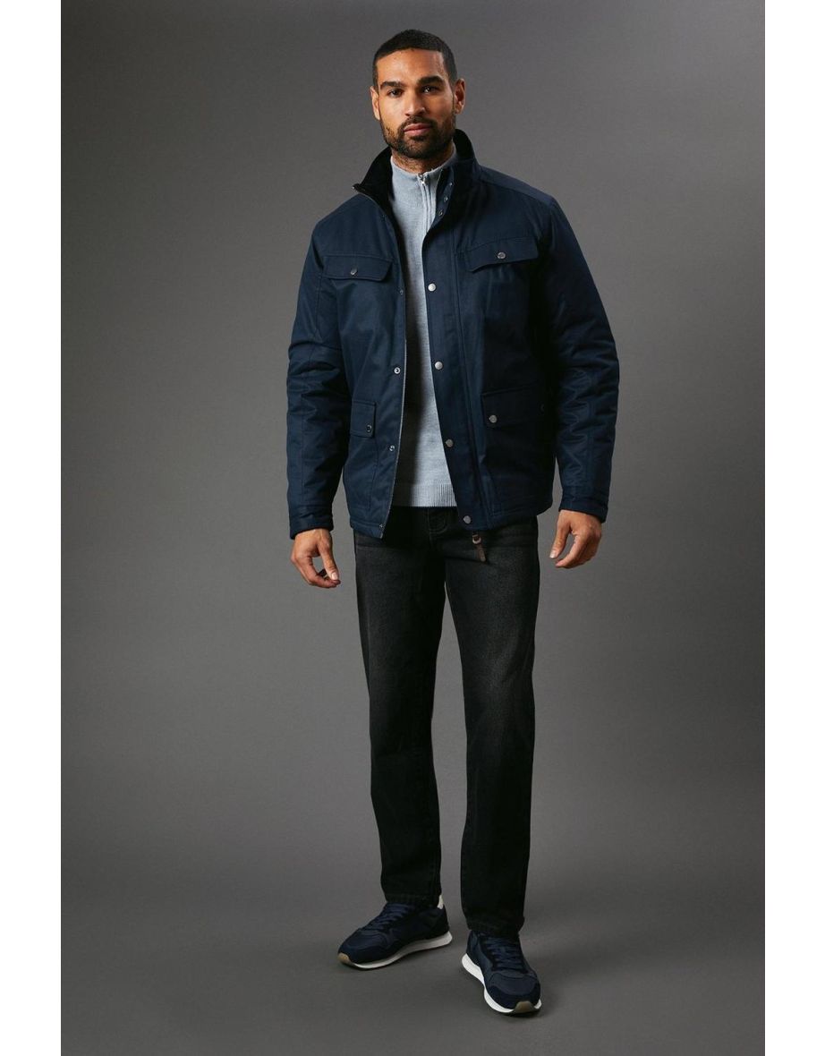 Four Pocket Wadded Jacket - navy