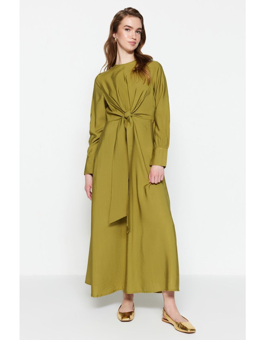 A-Line Maxi Dress with Long Sleeves