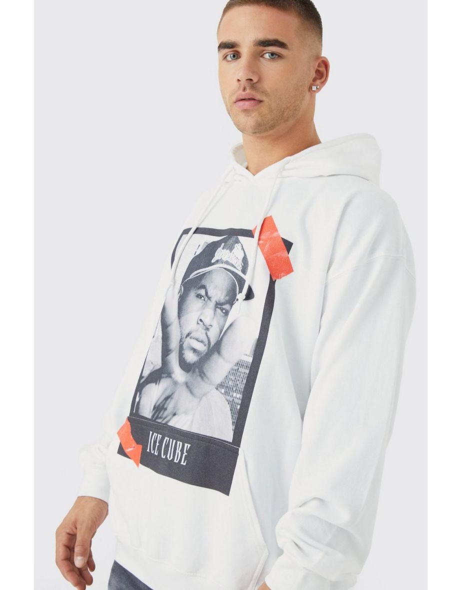 Oversized Ice Cube License Hoodie - white - 2