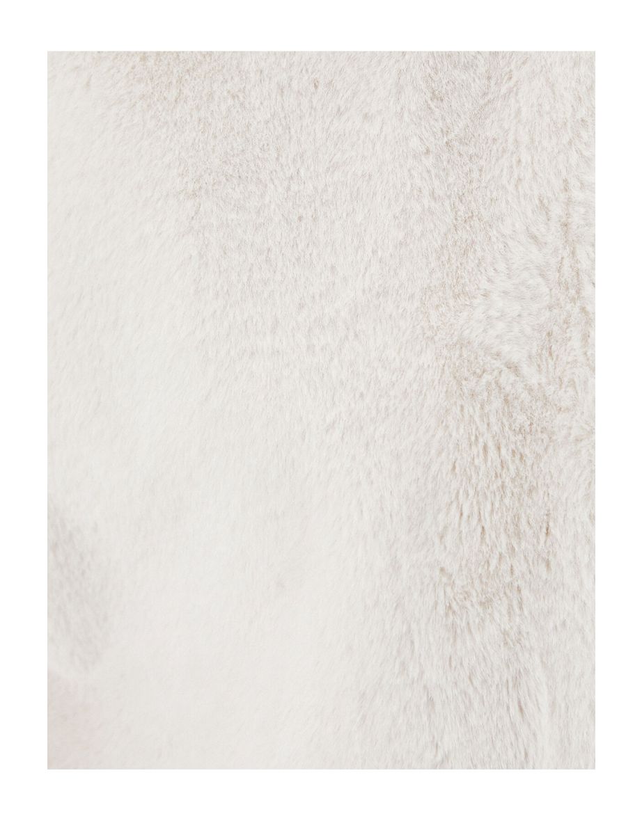 Hooded Plush Jacket Zipper Long Sleeves Elasticated Cuffs - 5