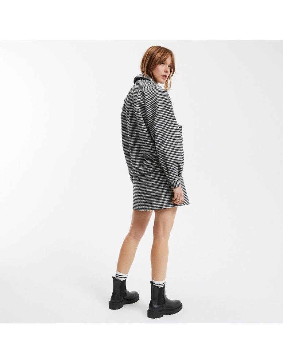 Houndstooth Check Bomber Jacket - 3