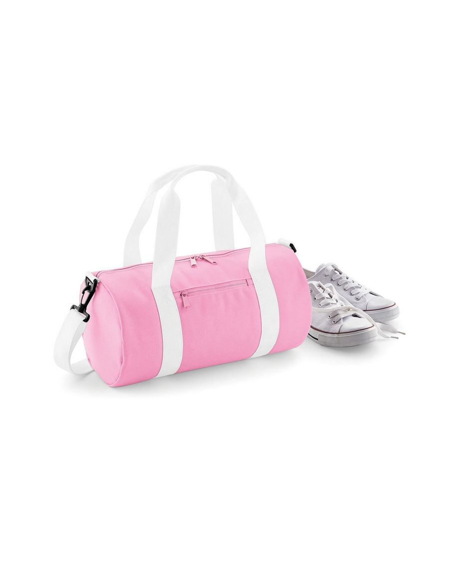 Bagbase Mini Barrel Bag / One Size / Classic Pink/White