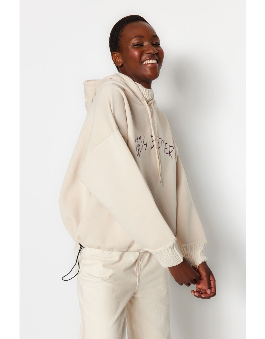 Sweatshirt - Beige - Relaxed fit