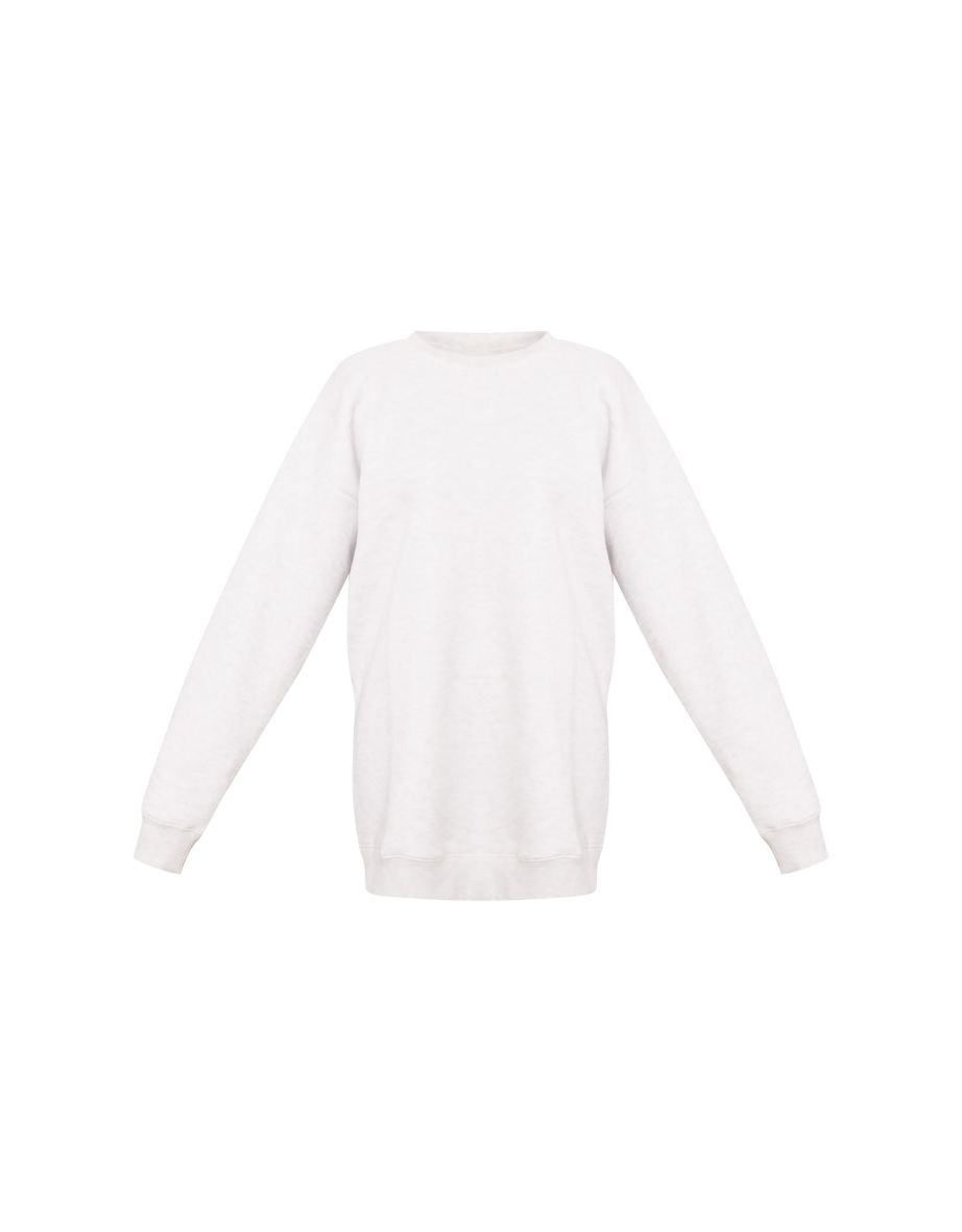 Light Grey Marl Silver Lake Slogan Back Jumper Dress - 4
