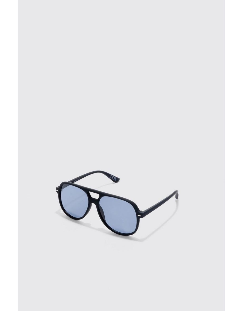 Plastic Aviator Sunglasses - black