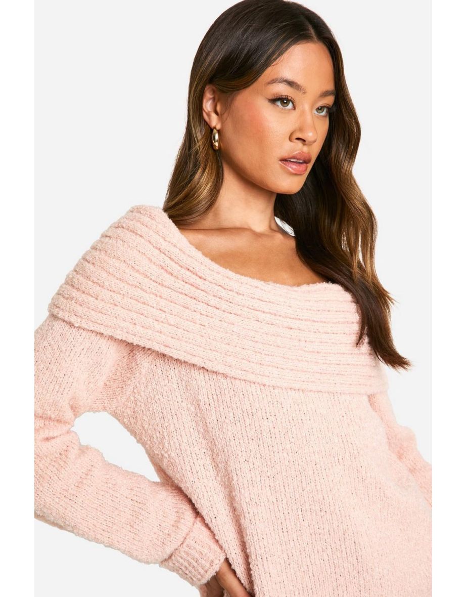 Tall Boucle Bardot Jumper - 3