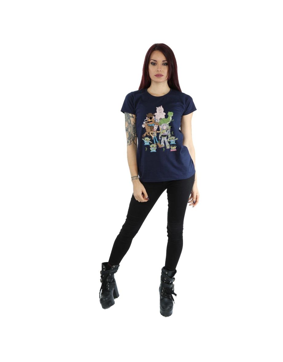 Disney Womens/Ladies Toy Story Group Cotton T-Shirt - Deep Navy