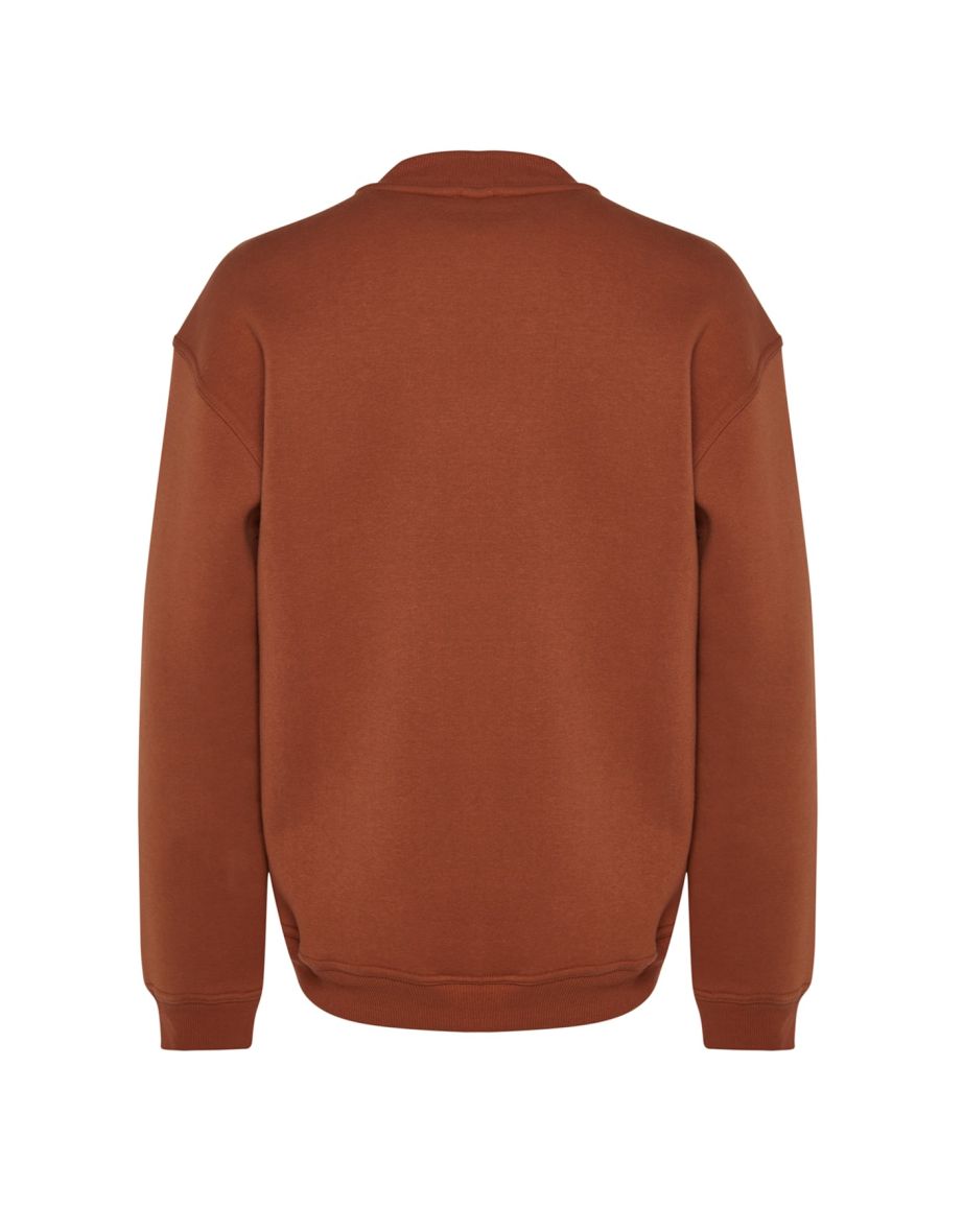 Brown*004 Men's Half Turtleneck Long Sleeve Men's Sweatshirt - 7