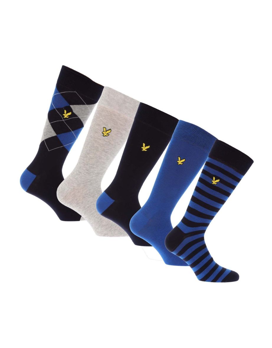 Men's Lyle And Scott 5 Pack Dress Socks in Blue